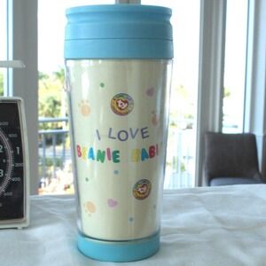 Ty Beanie Babies Travel Tumbler Cup Blue Lid and Base I Love Beanie Babies